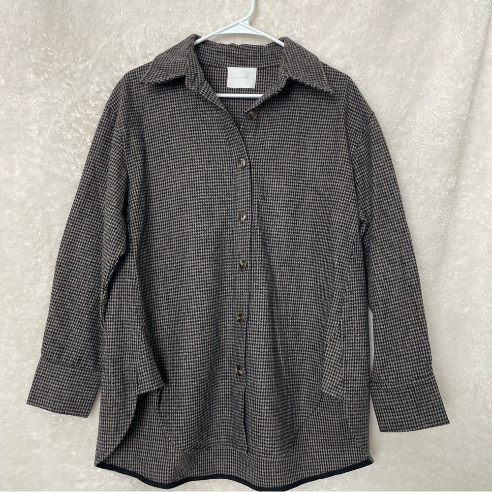 All Row Houndstooth Shacket